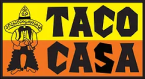 A yellow and orange banner with the words taco cash.